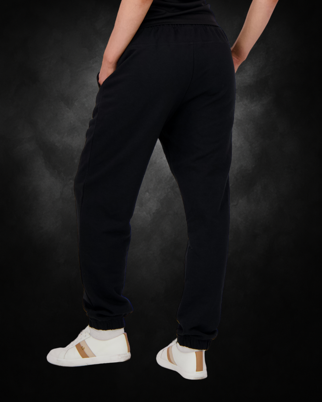 Black | Essential Joggers (350gsm) | Back