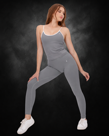 Ash grey | Bandelet Curve Set 2 (Top & Leggings ) | Front