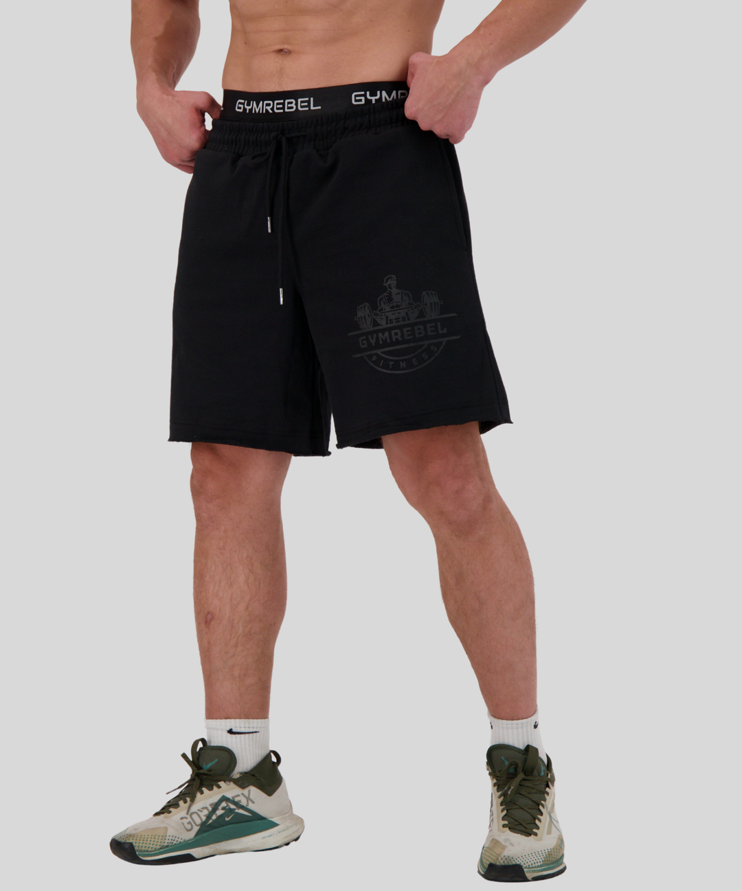 Black | Gym Shorts 8’ (350GSM) | Front
