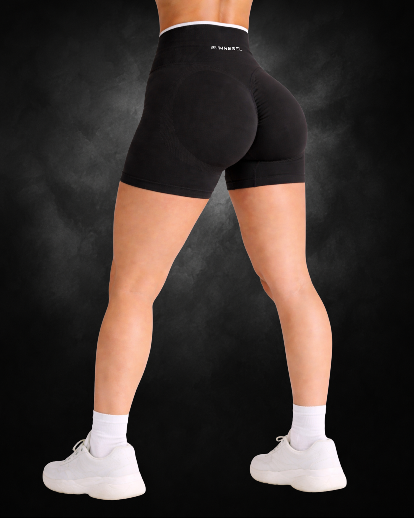 black | bandelet shorts | back