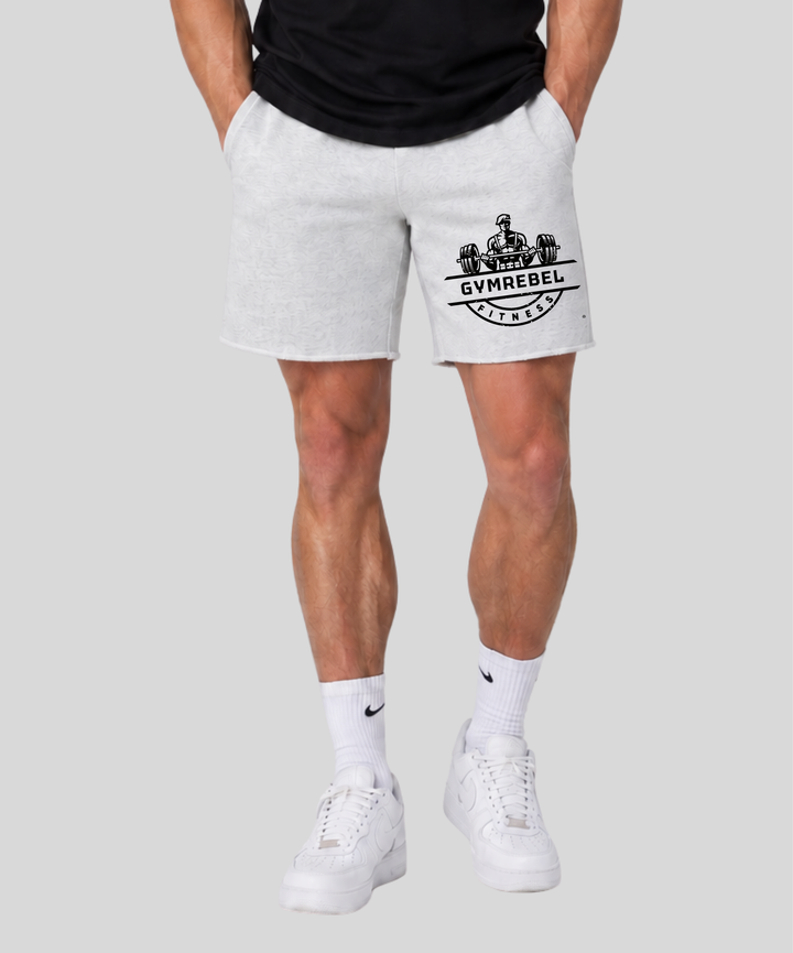 Grey | Gym Shorts 8’ (350GSM) | Front