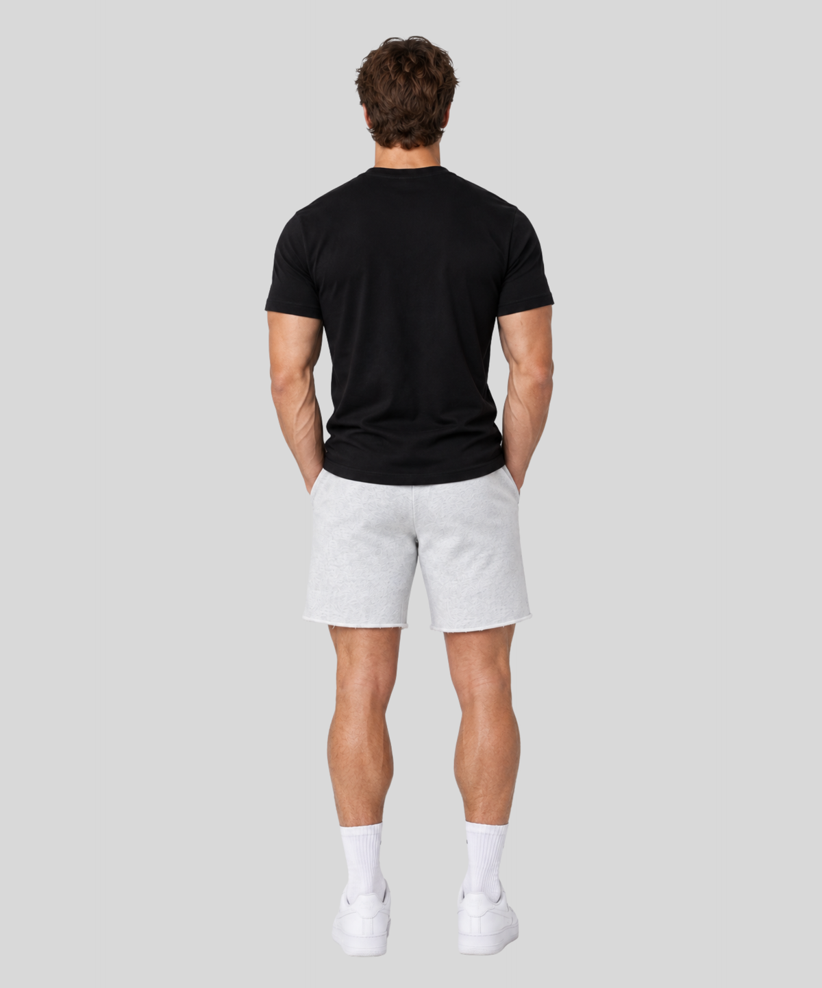 Grey | Gym Shorts 8’ (350GSM) | back