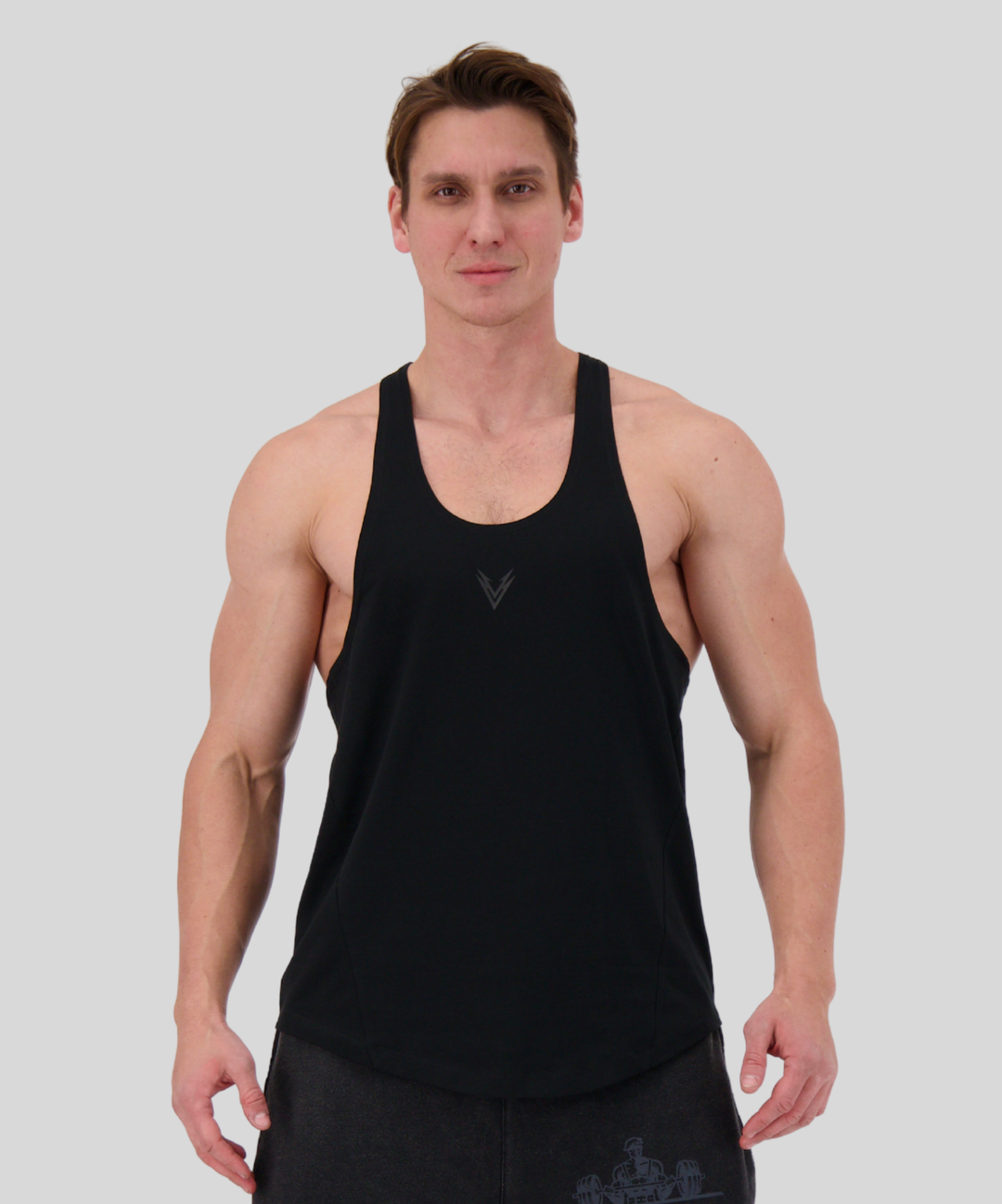 Black | Stringer Tank Top | Front