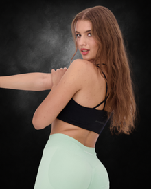 black | double straps bra | back