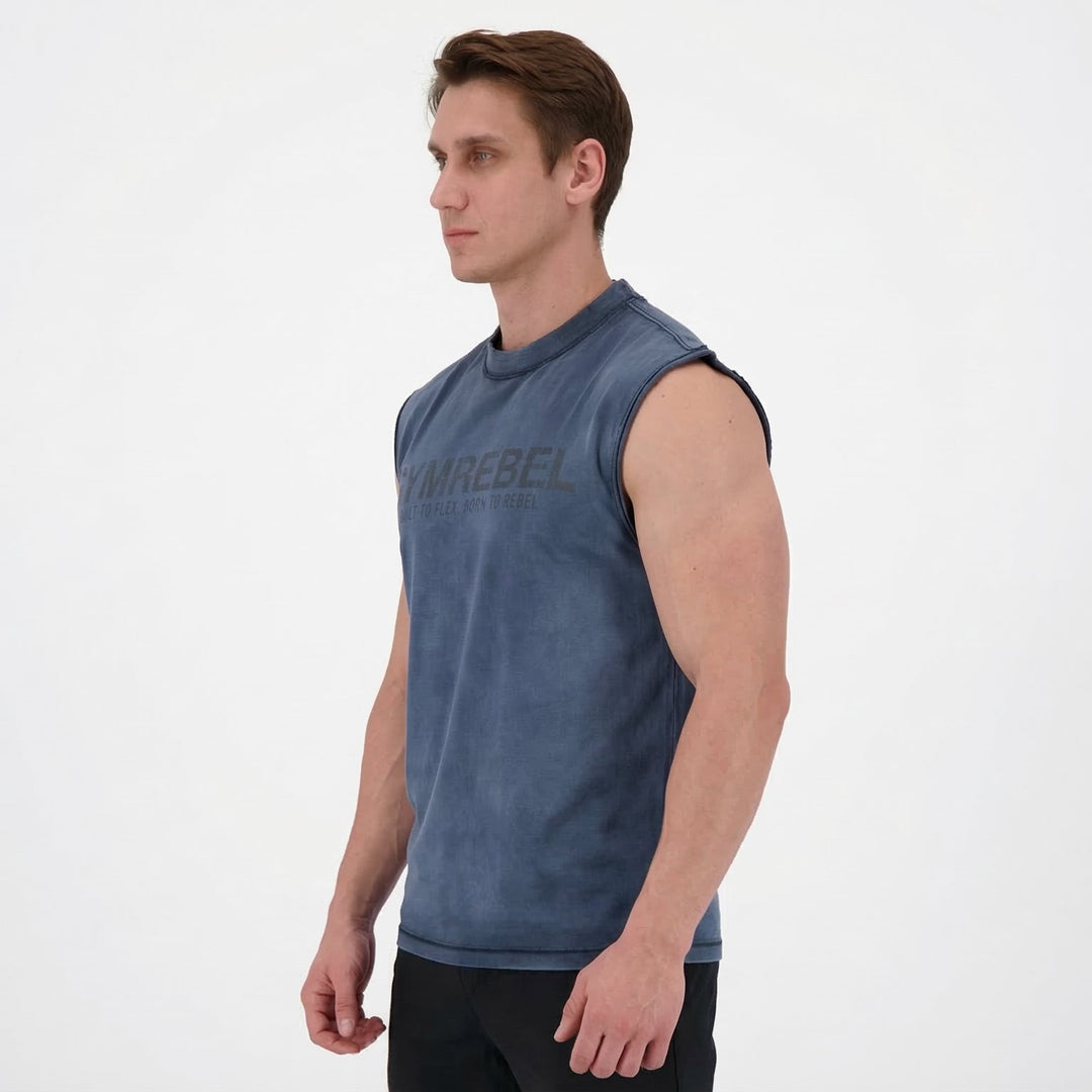 Washed-off Sleeveless T-shirt