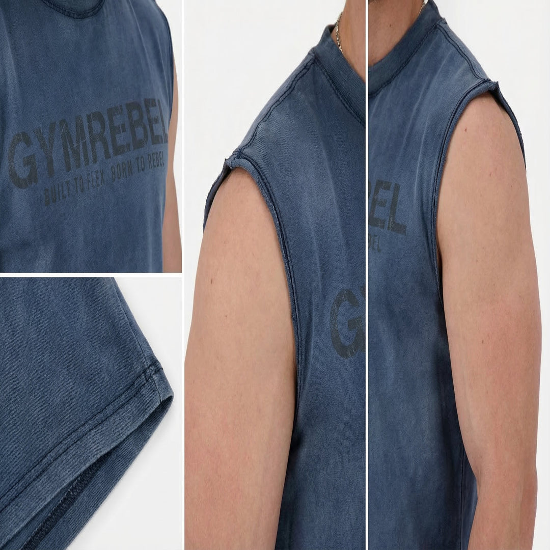 Washed-off Sleeveless T-shirt