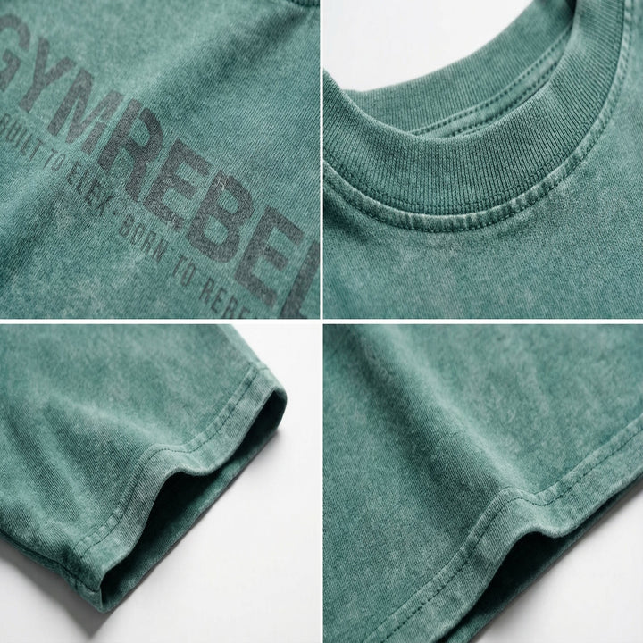 Washed-off Oversized T-shirt LIFTING CLUB (230gsm)