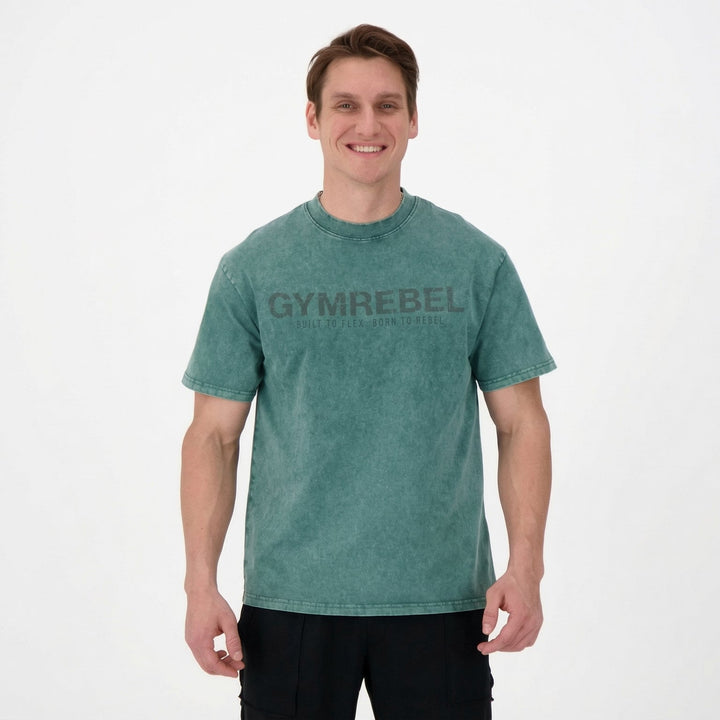 Washed-off Oversized T-shirt LIFTING CLUB (230gsm)