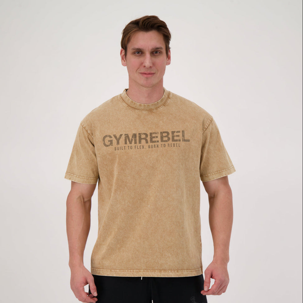 Washed-off Oversized T-shirt LIFTING CLUB (230gsm)