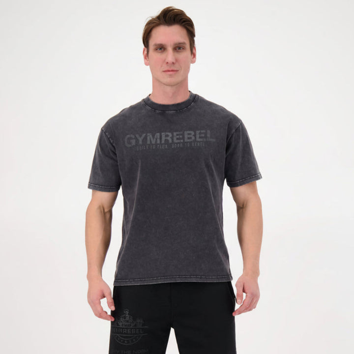 Washed-off Oversized T-shirt LIFTING CLUB (230gsm)