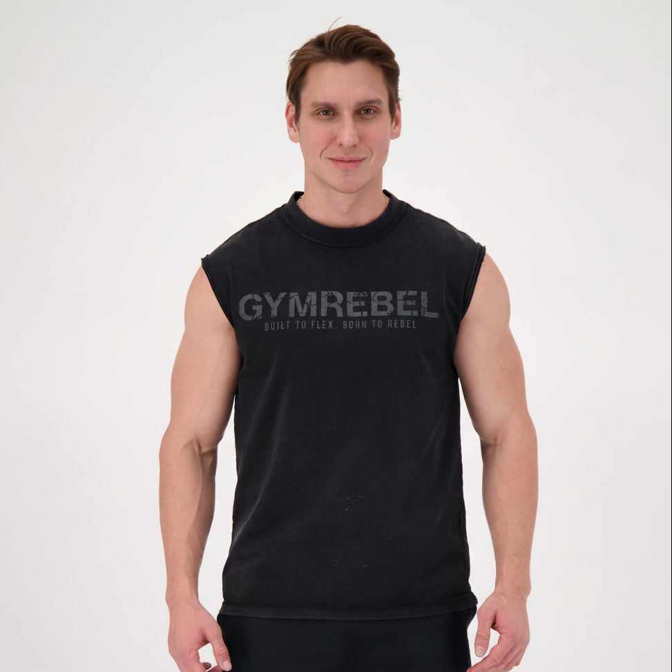 Washed-off Sleeveless T-shirt