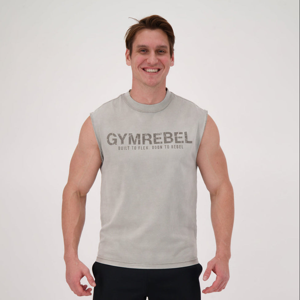 Washed-off Sleeveless T-shirt