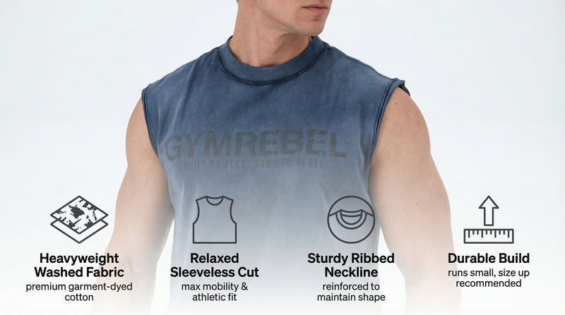 Washed-off Sleeveless T-shirt feature 1 mobile