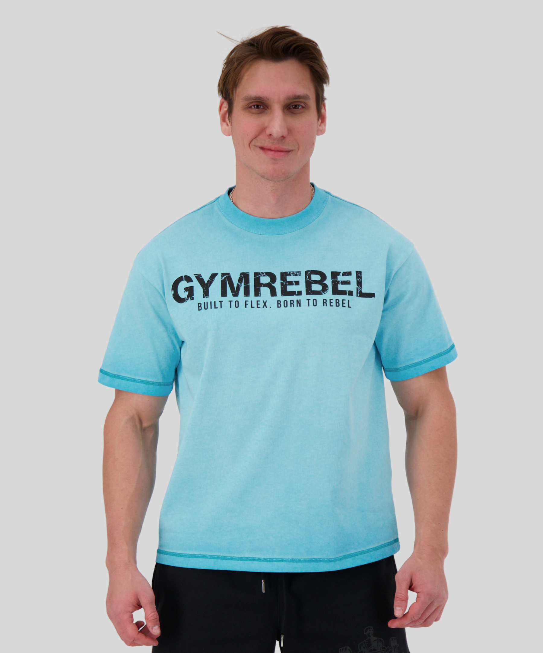 Light Blue | Washed-off T-shirt (250gsm) (SUMMER EDITION) | Front