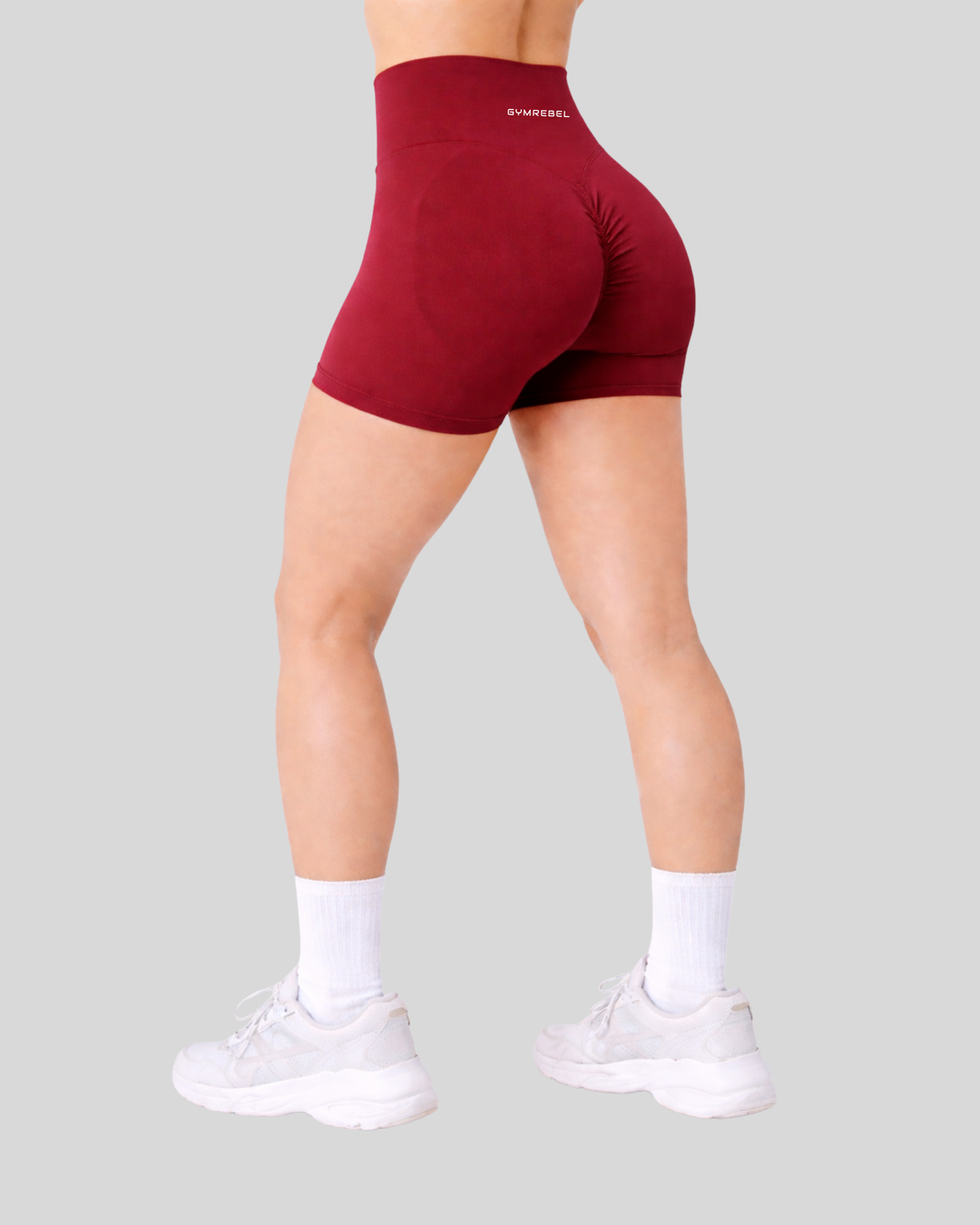 wine red | Curve Seamless Shorts | back