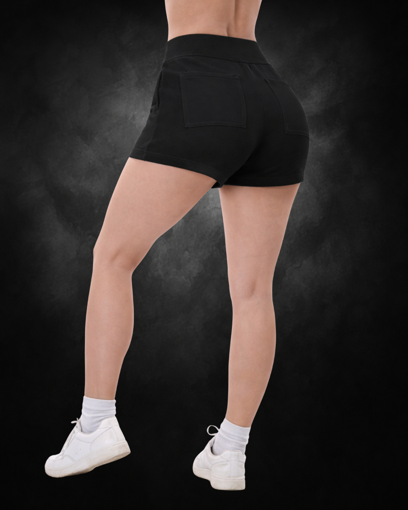 black | comfort daily shorts | back