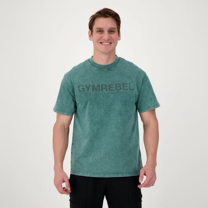 Washed-off Oversized T-shirt LIFTING CLUB (230gsm)